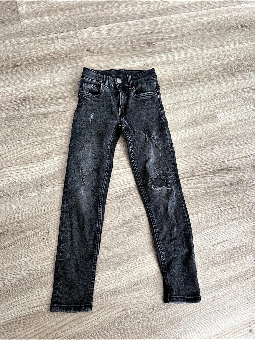 Zara Distressed Jeans Boys Size 7 Black